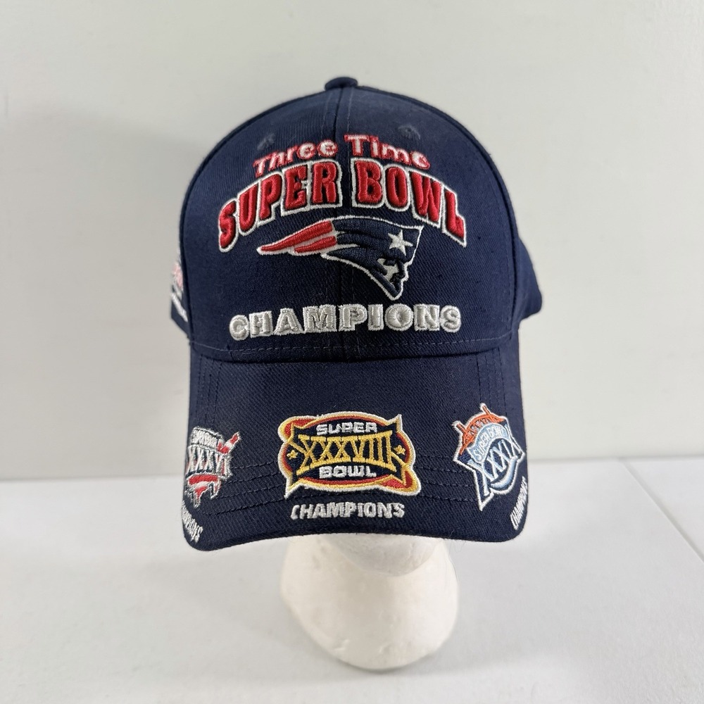 Reebok Three Time Super Bowl Champion New England Patriots NFL Strap Back Hat